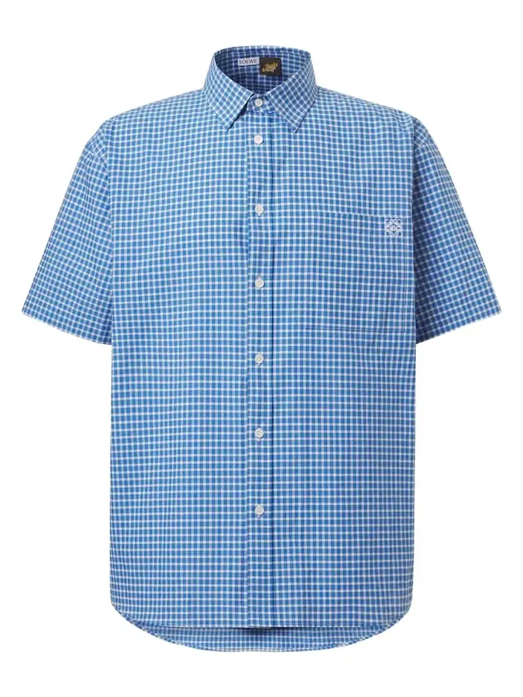 Paula's Ibiza checked cotton-blend shirt