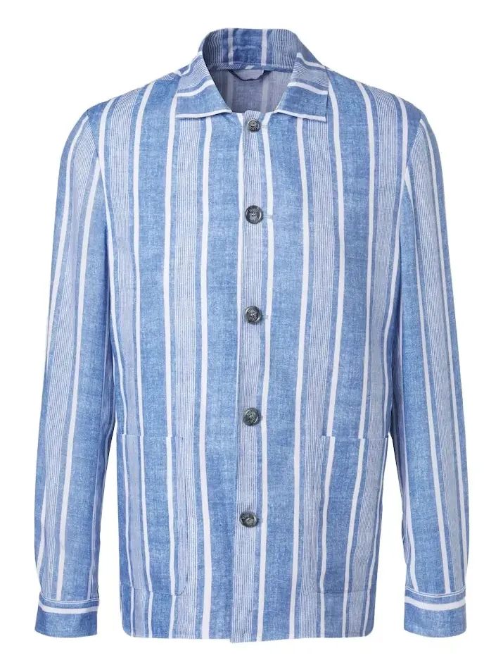 Striped linen overshirt