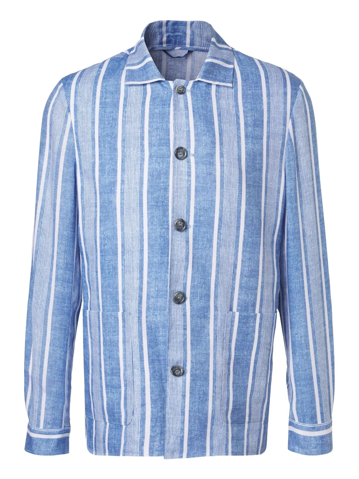 FEDELI Striped linen overshirt