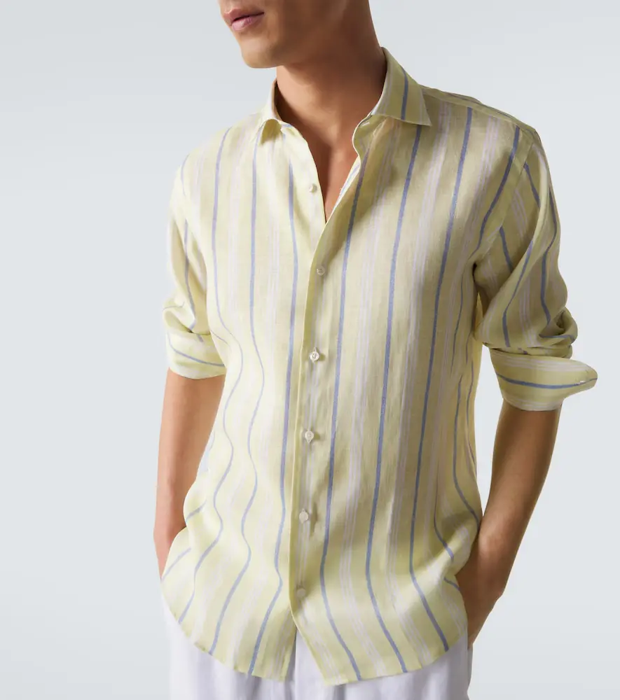 FEDELI Striped linen shirt | Thumbnail 2
