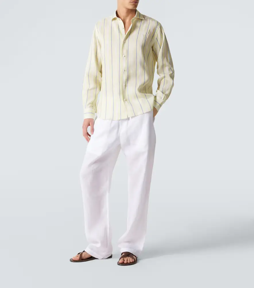 FEDELI Striped linen shirt | Thumbnail 3