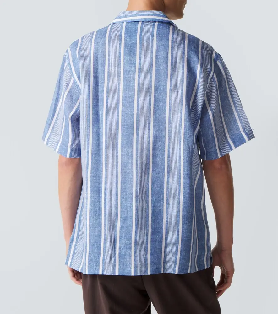 Fedeli Striped linen bowling shirt | Thumbnail 3 Fedeli Striped linen bowling shirt | Thumbnail 3
