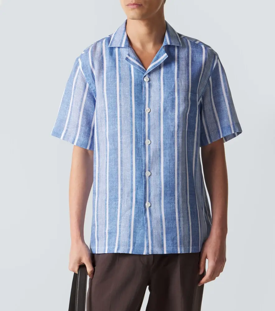 Fedeli Striped linen bowling shirt | Thumbnail 5 Fedeli Striped linen bowling shirt | Thumbnail 5