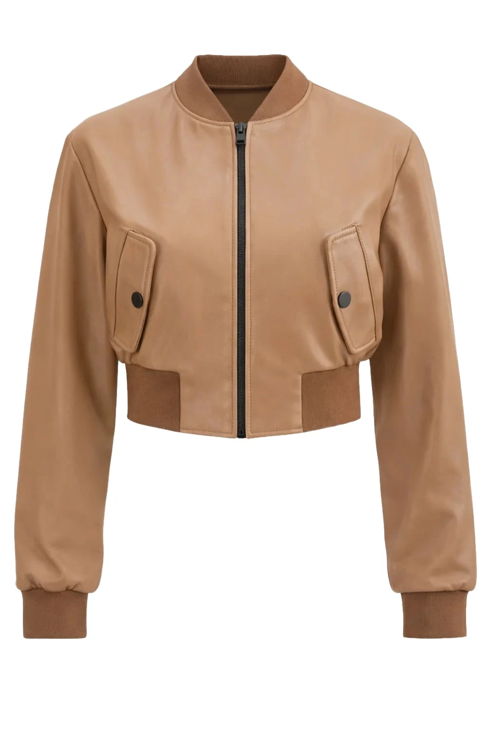 Evelin Crop Zip Jacket - Mocha Evelin Crop Zip Jacket - Mocha