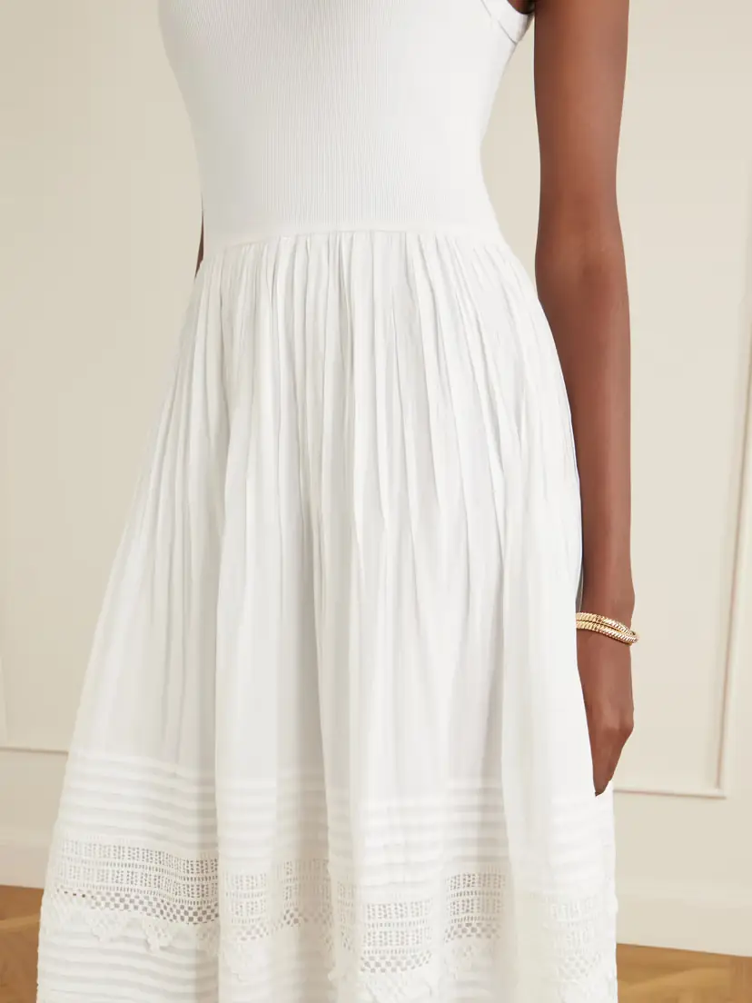 Polo Ralph Lauren Crochet-trimmed Ribbed Cotton-blend Maxi Dress | Thumbnail 4 Polo Ralph Lauren Crochet-trimmed Ribbed Cotton-blend Maxi Dress | Thumbnail 4