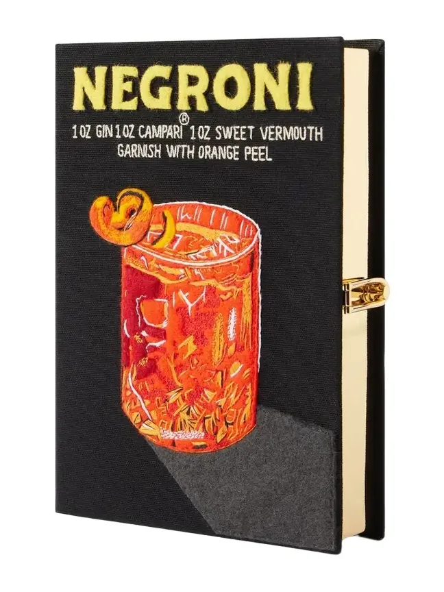 Negroni Appliquéd Embroidered Canvas Clutch Negroni Appliquéd Embroidered Canvas Clutch