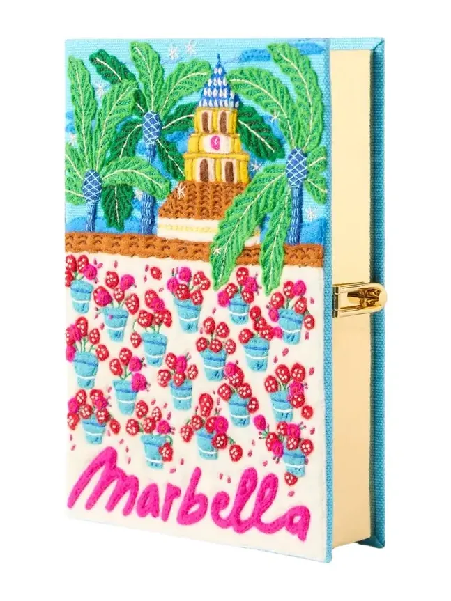 Marbella Appliquéd Embroidered Canvas Clutch Marbella Appliquéd Embroidered Canvas Clutch