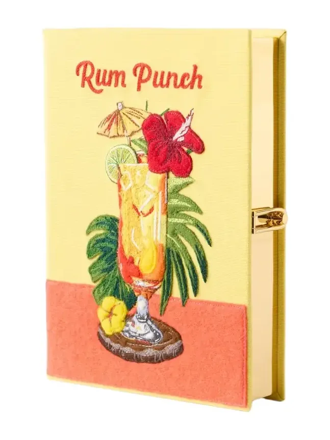 Rum Punch Appliquéd Embroidered Canvas Clutch Rum Punch Appliquéd Embroidered Canvas Clutch
