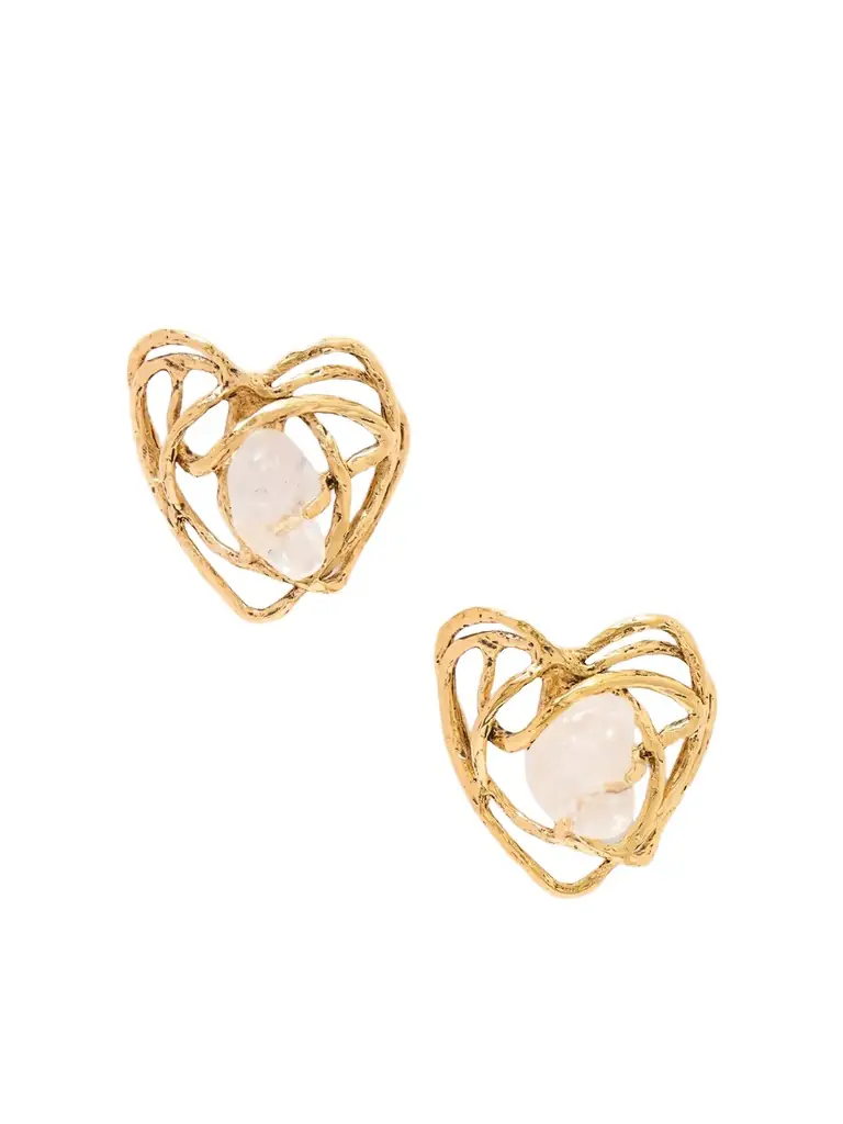 Saint Laurent Bo Coeur Gold-tone Quartz Earrings | Image 1 Saint Laurent Bo Coeur Gold-tone Quartz Earrings | Image 1