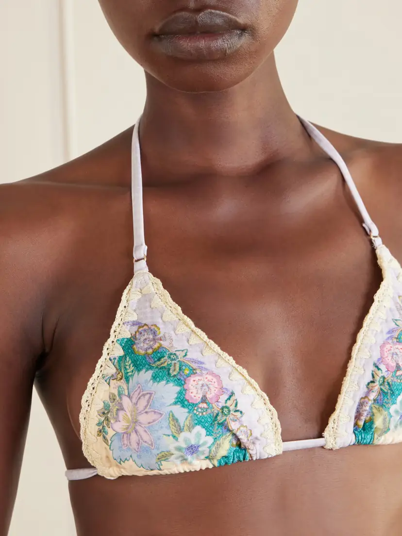 Zimmermann Floral-print Crochet-trimmed Bikini Top | Thumbnail 4 Zimmermann Floral-print Crochet-trimmed Bikini Top | Thumbnail 4
