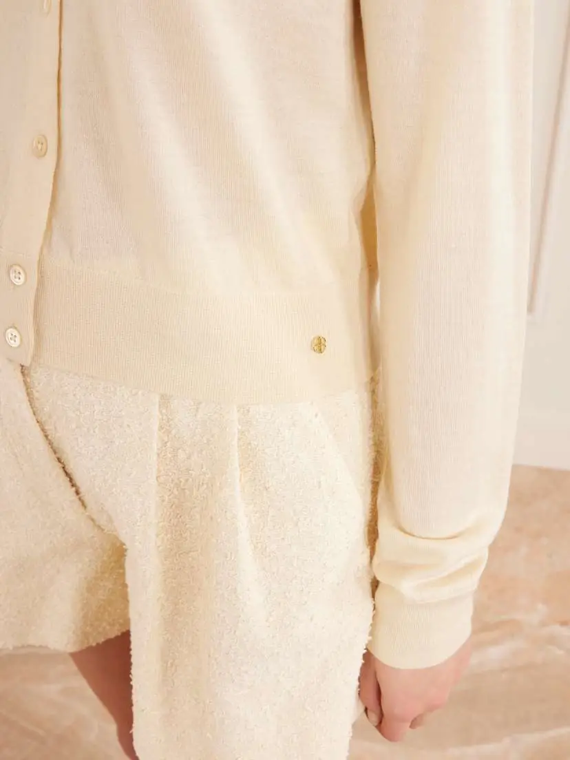 Anine Bing Moni Wool And Cashmere-blend Cardigan - Neutrals | Thumbnail 5 Anine Bing Moni Wool And Cashmere-blend Cardigan - Neutrals | Thumbnail 5