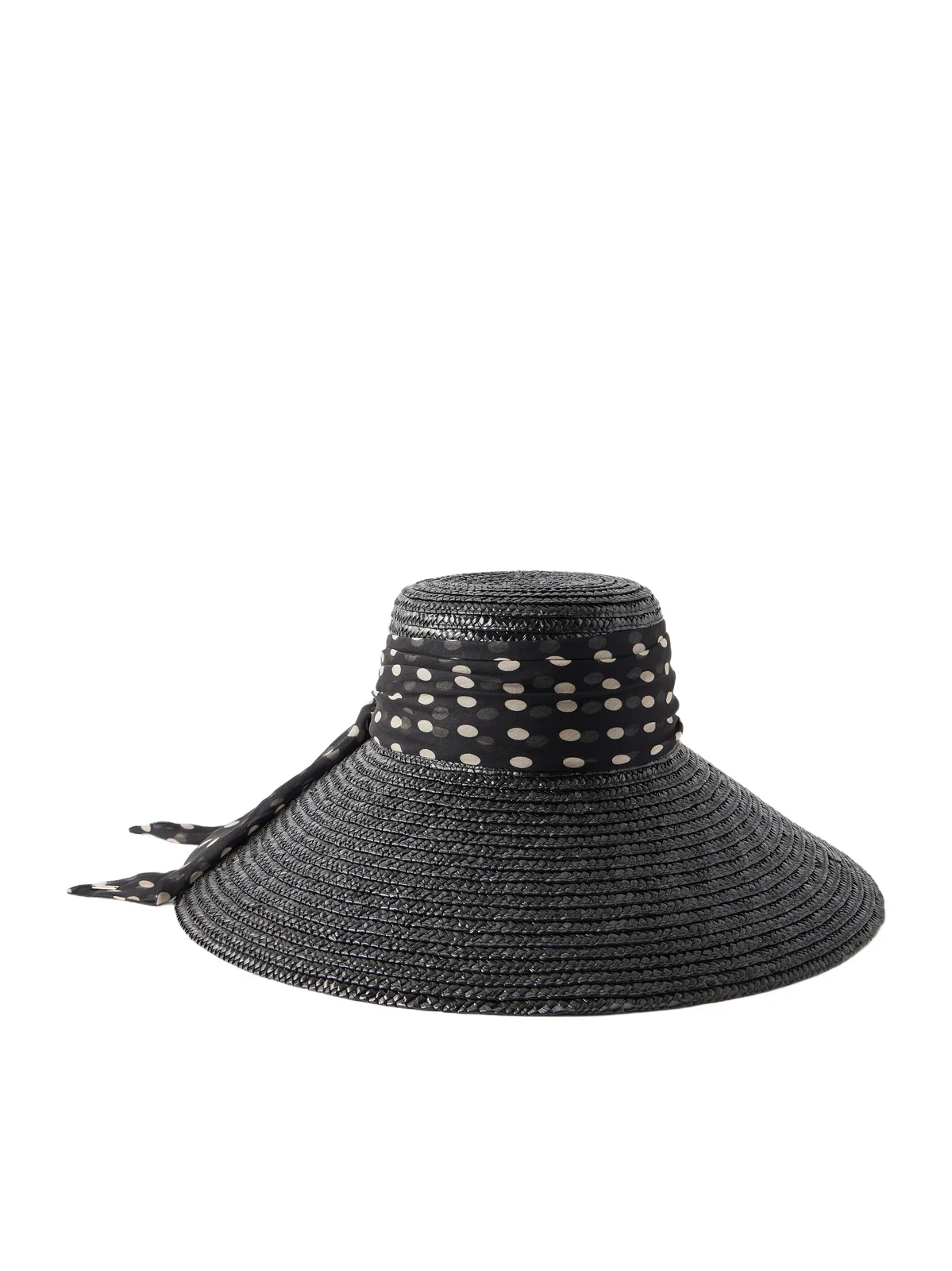 Mirabel Chiffon-trimmed Straw Sunhat