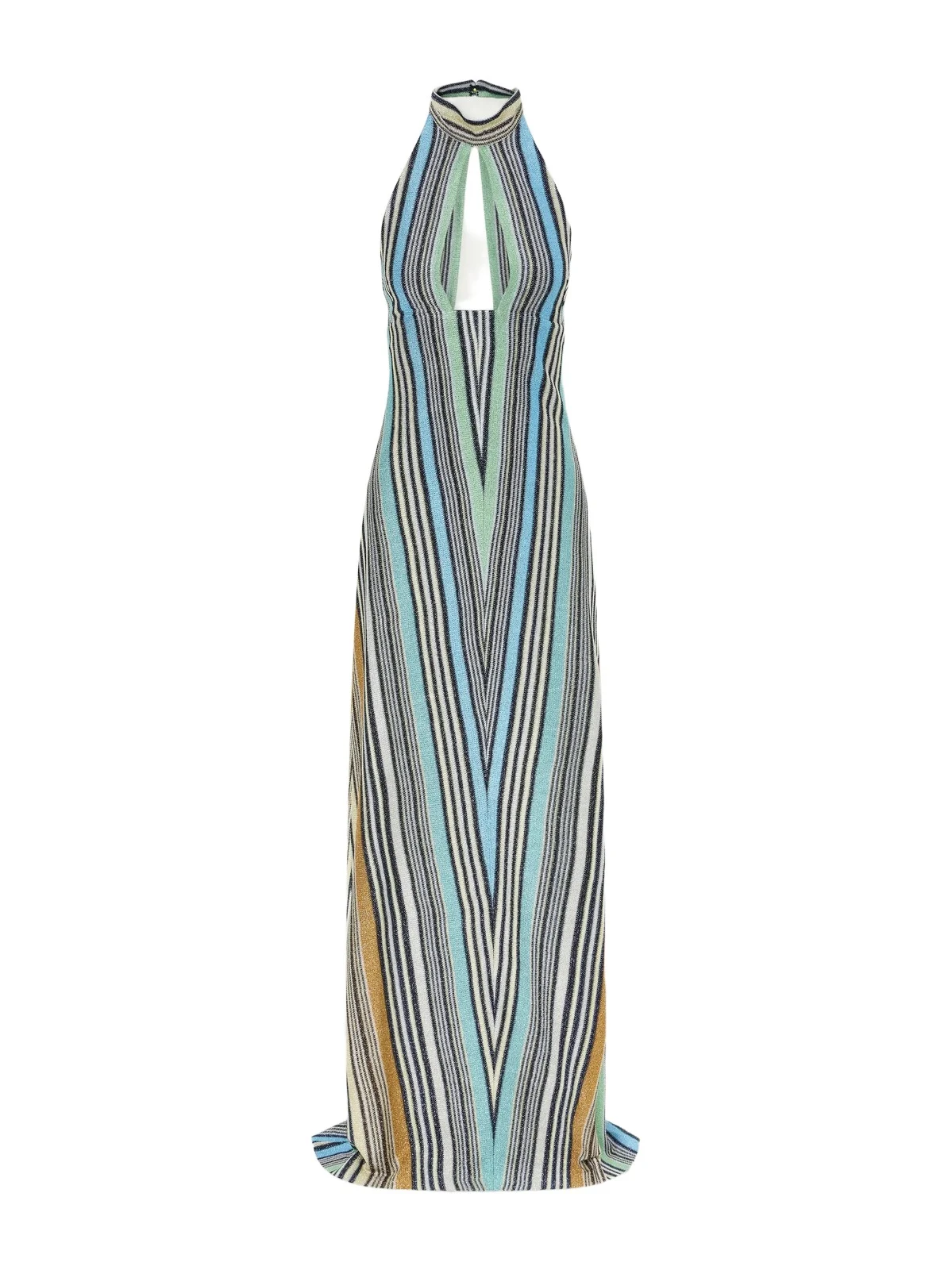 Striped Metallic Crochet-knit Maxi Dress Striped Metallic Crochet-knit Maxi Dress