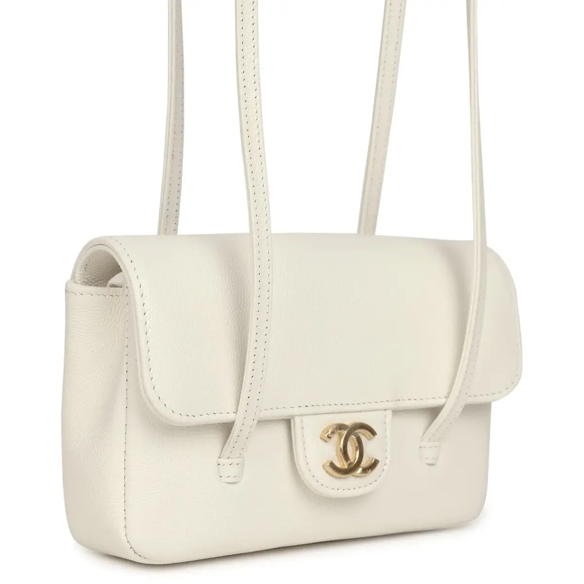 Chanel Chanel Mini Preppy Coco Clutch with Straps White Shiny Caviar Brushed Gold Hardware | Thumbnail 2 Chanel Chanel Mini Preppy Coco Clutch with Straps White Shiny Caviar Brushed Gold Hardware | Thumbnail 2