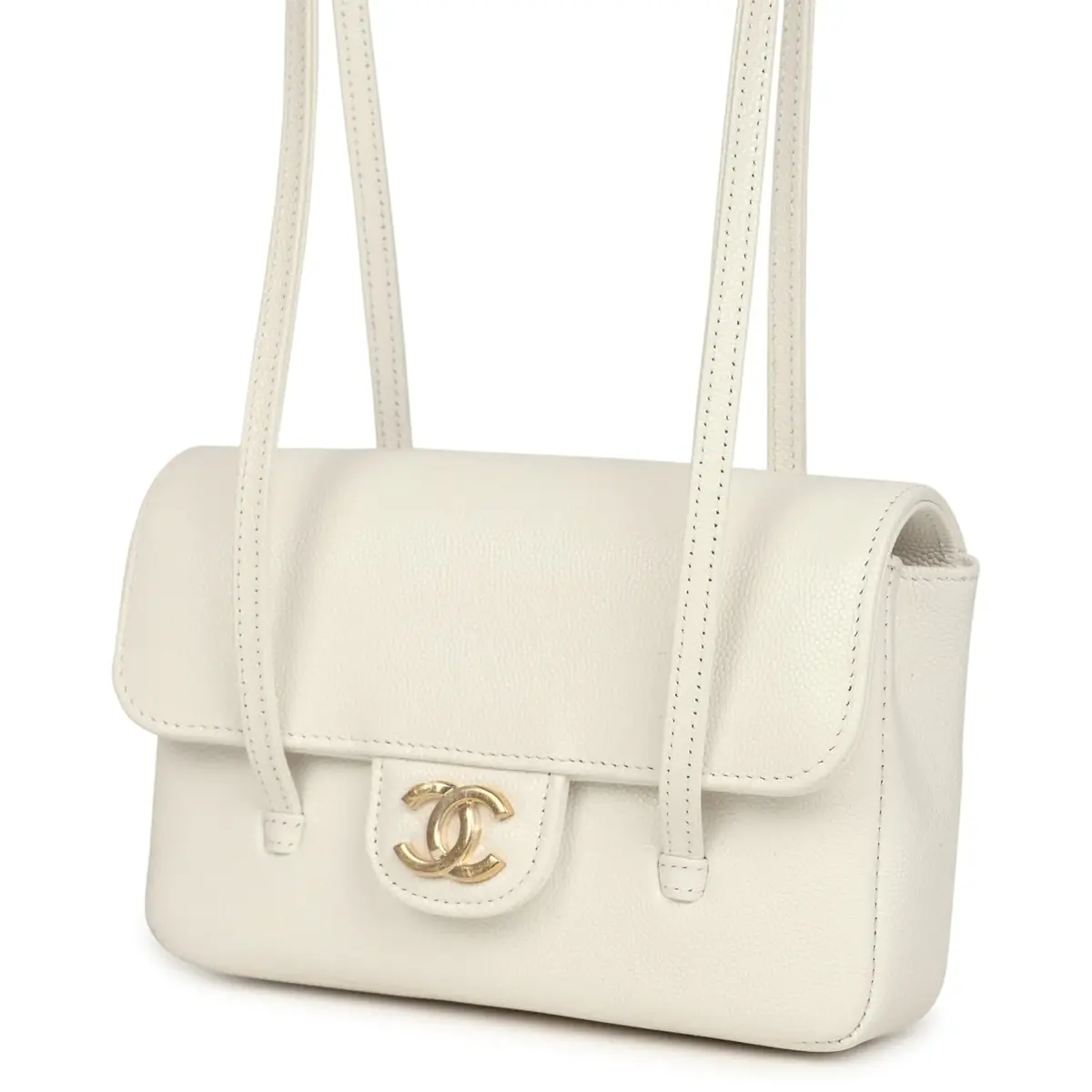 Chanel Chanel Mini Preppy Coco Clutch with Straps White Shiny Caviar Brushed Gold Hardware | Thumbnail 5 Chanel Chanel Mini Preppy Coco Clutch with Straps White Shiny Caviar Brushed Gold Hardware | Thumbnail 5
