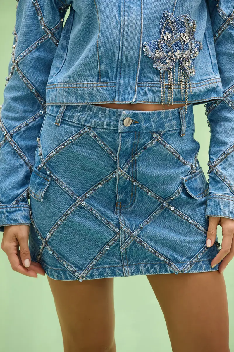 PatBo MARINA DENIM MINI SKIRT | Thumbnail 3