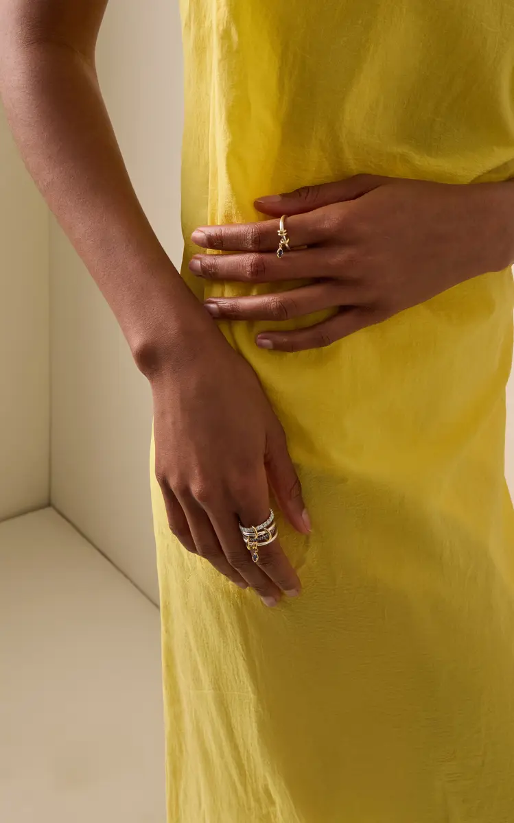 Spinelli Kilcollin Exclusive La Isla 18K Yellow Gold and Sterling Silver Inara Marquise Blue Ring | Thumbnail 3 Spinelli Kilcollin Exclusive La Isla 18K Yellow Gold and Sterling Silver Inara Marquise Blue Ring | Thumbnail 3