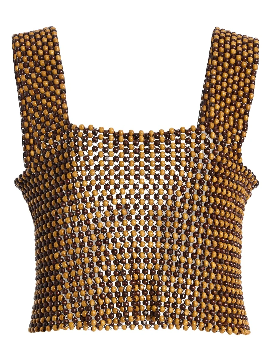 CORDERA Exclusive La Isla Wood-Beaded Top