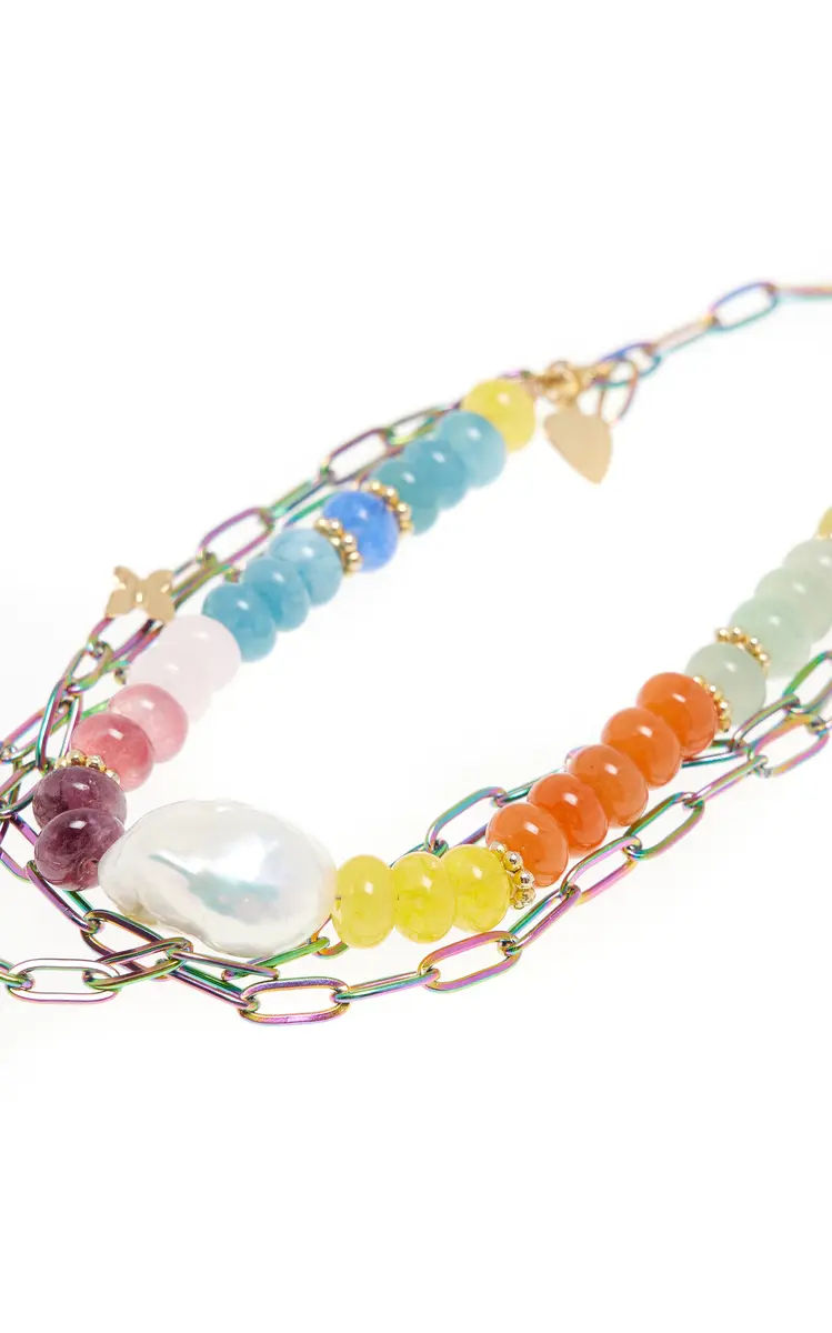 Joie DiGiovanni Exclusive La Isla Rainbow Baroque Triple Strand Chian Anklet | Thumbnail 3