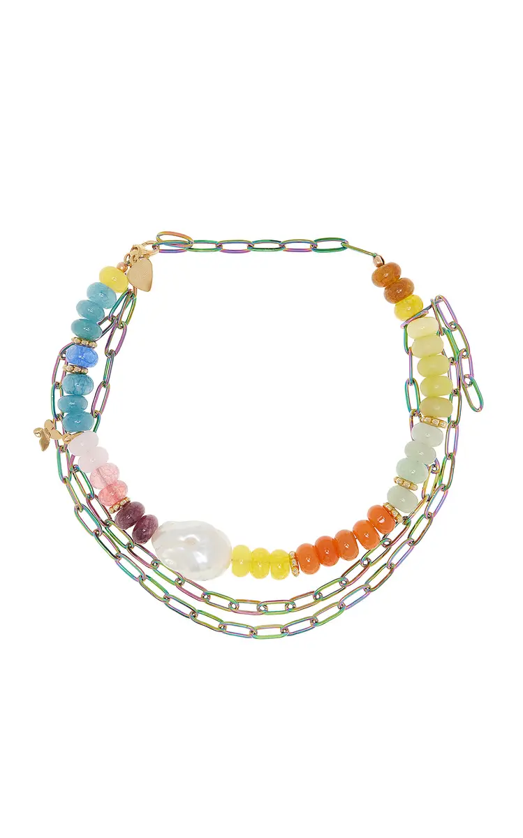 Joie DiGiovanni Exclusive La Isla Rainbow Baroque Triple Strand Chian Anklet