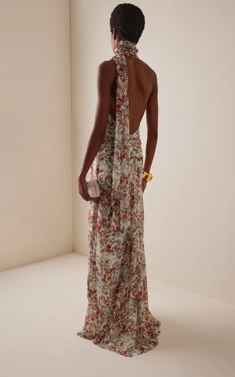 DE LA VALI Exclusive La Isla Formentera Chiffon Maxi Dress | Thumbnail 4