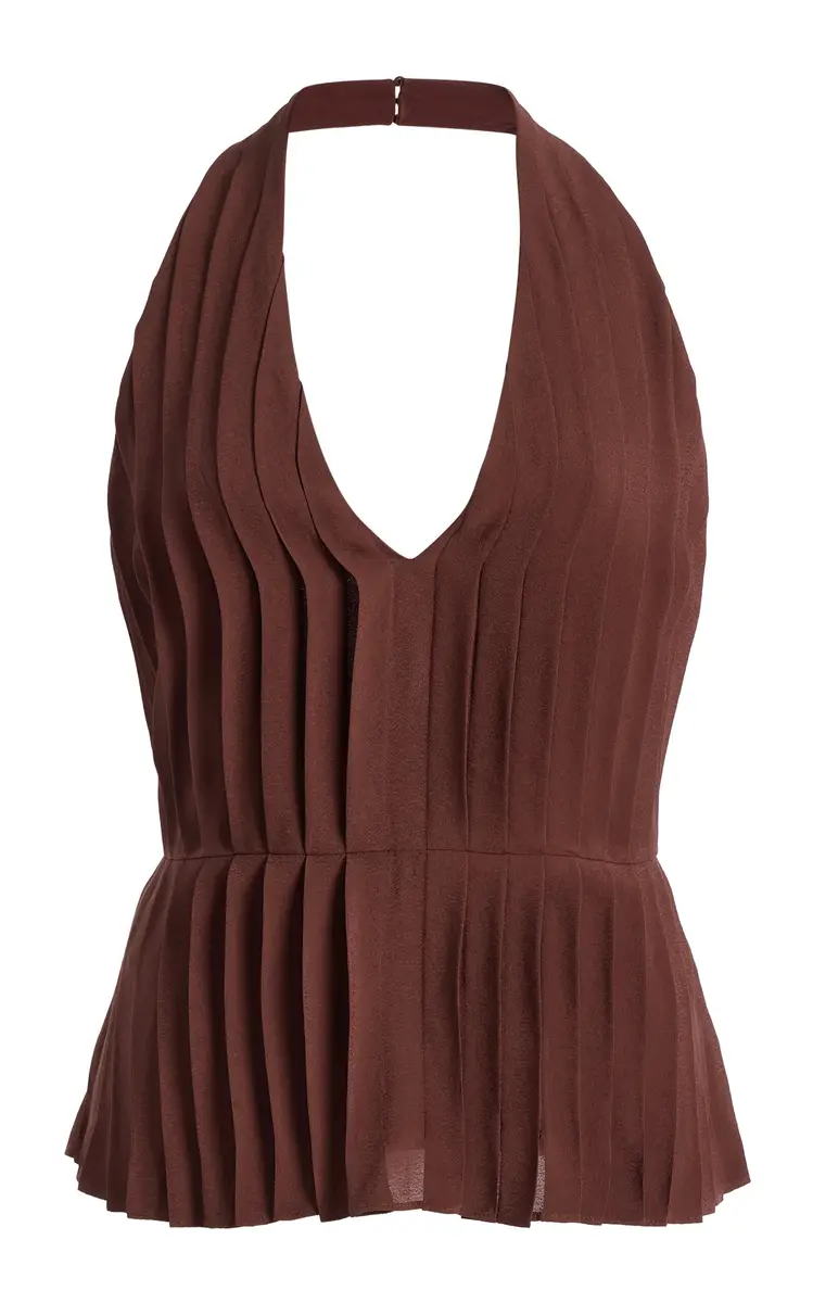 Posse Exclusive La Isla Jane Pleated Crepe Halter Top | Thumbnail 6 Posse Exclusive La Isla Jane Pleated Crepe Halter Top | Thumbnail 6