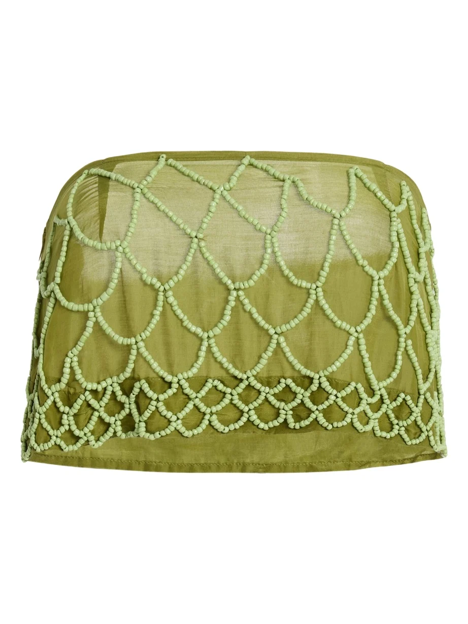 All That Remains Exclusive La Isla Mika Beaded Cotton Strapless Top