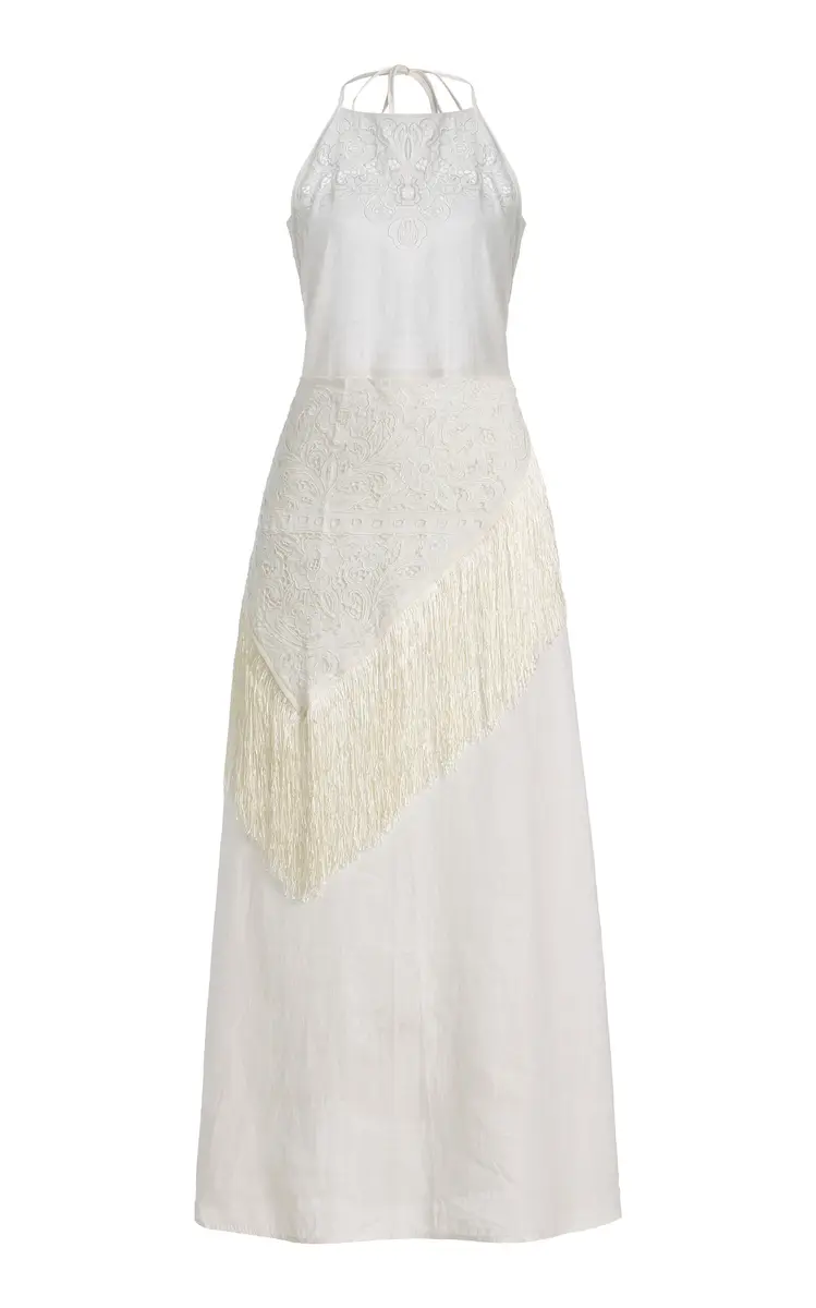 All That Remains Exclusive La Isla Josephina Fringe Lace Cotton Apron Dress | Image 1 All That Remains Exclusive La Isla Josephina Fringe Lace Cotton Apron Dress | Image 1