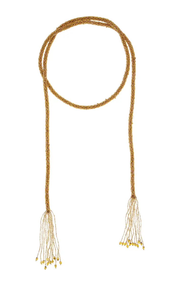 ben-amun Exclusive Long Lariat Beaded Necklace Gold | Image 1 ben-amun Exclusive Long Lariat Beaded Necklace Gold | Image 1