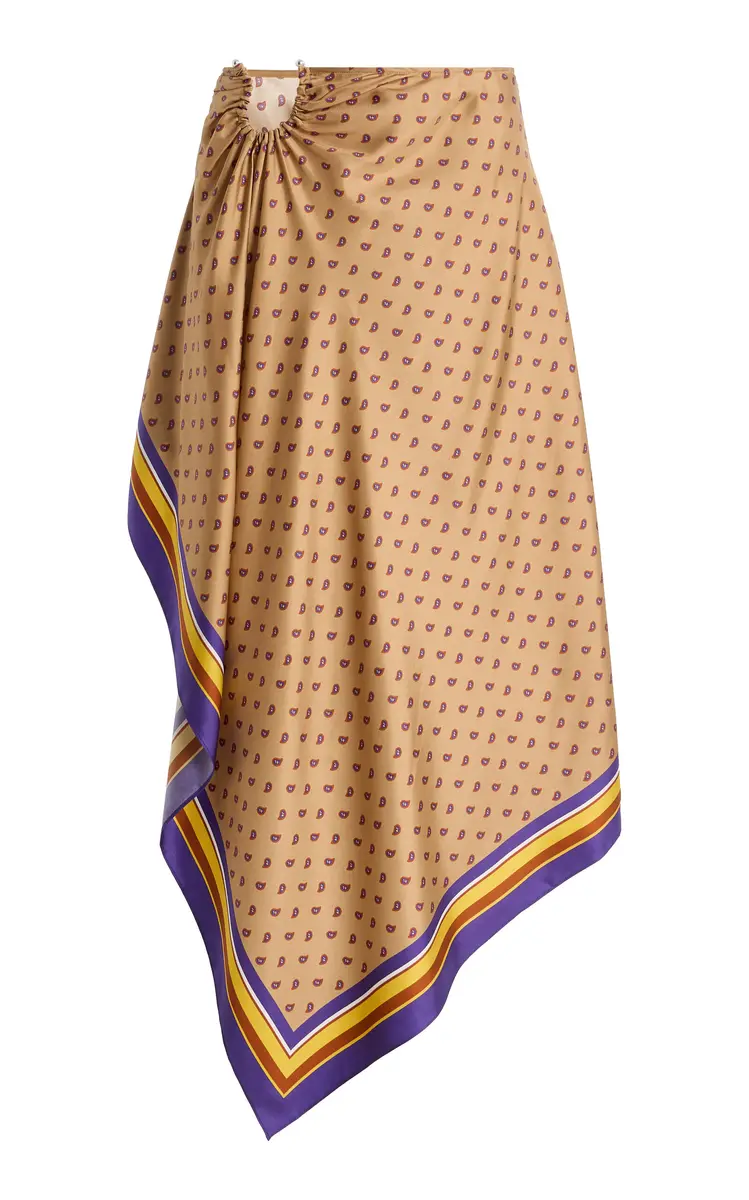 Exclusive La Isla Bandana-Print Silk-Twill Midi Skirt Exclusive La Isla Bandana-Print Silk-Twill Midi Skirt