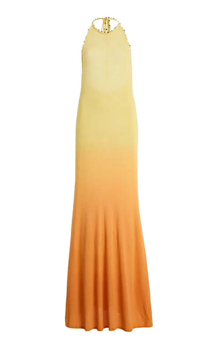 Christopher Esber Exclusive La Isla Beach Quartz Cotton-Blend Maxi Halter Dress | Thumbnail 6