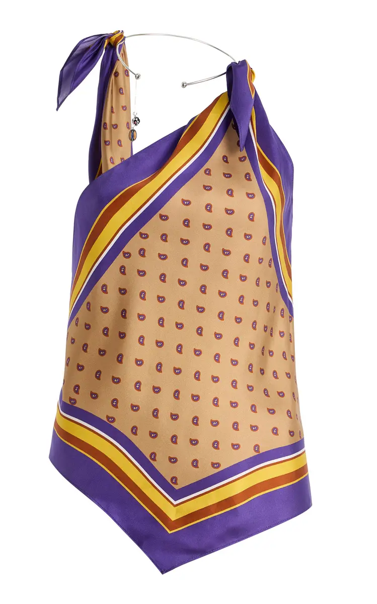 Christopher Esber Exclusive La Isla Bandana-Print Silk-Twill Scarf Tie Top | Image 1 Christopher Esber Exclusive La Isla Bandana-Print Silk-Twill Scarf Tie Top | Image 1