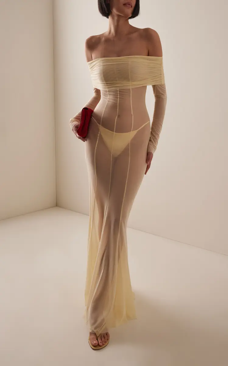Ay Que Calor Exclusive La Isla Paloma Off-The-Shoulder Mesh Maxi Dress | Thumbnail 2 Ay Que Calor Exclusive La Isla Paloma Off-The-Shoulder Mesh Maxi Dress | Thumbnail 2