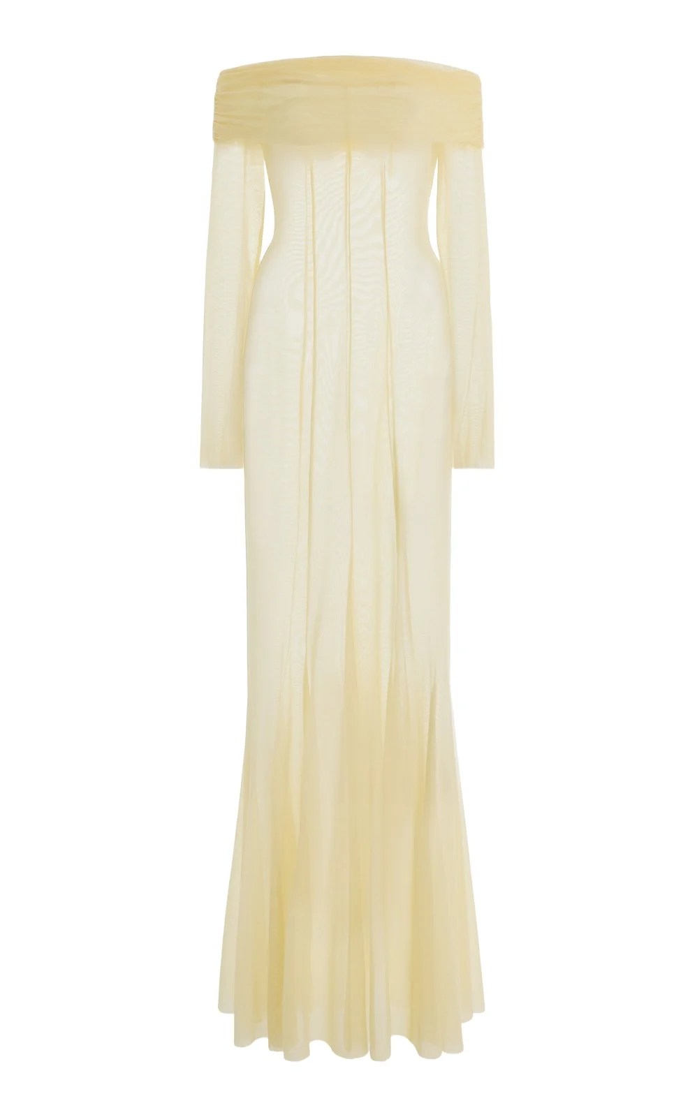 Ay Que Calor Exclusive La Isla Paloma Off-The-Shoulder Mesh Maxi Dress