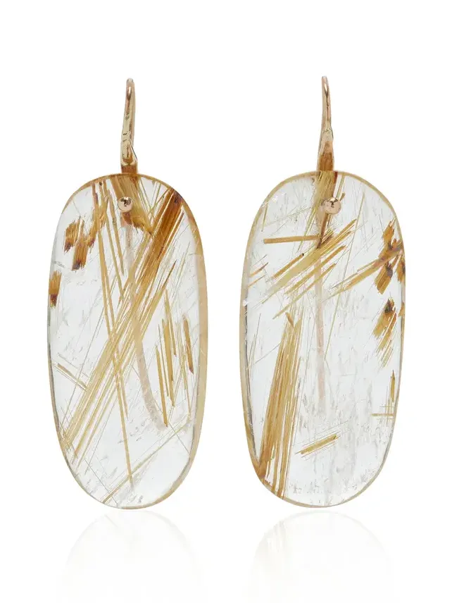 Exclusive La Isla Small Mobile Slice Quartz Earrings Exclusive La Isla Small Mobile Slice Quartz Earrings