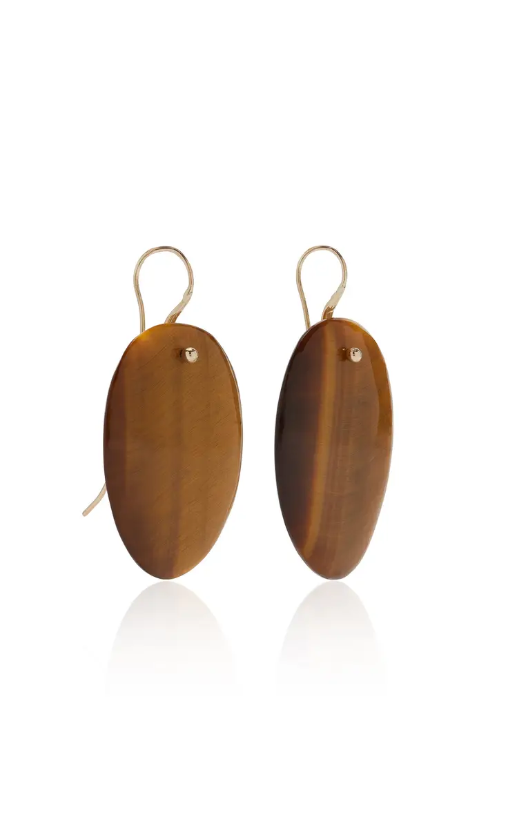 TEN THOUSAND THINGS Exclusive La Isla Medium Mobile Slice Tiger's Eye Earrings | Thumbnail 3 TEN THOUSAND THINGS Exclusive La Isla Medium Mobile Slice Tiger's Eye Earrings | Thumbnail 3