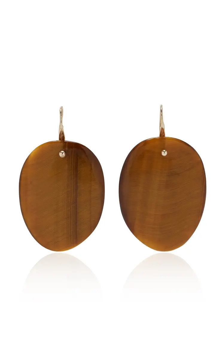 TEN THOUSAND THINGS Exclusive La Isla Medium Mobile Slice Tiger's Eye Earrings | Thumbnail 4 TEN THOUSAND THINGS Exclusive La Isla Medium Mobile Slice Tiger's Eye Earrings | Thumbnail 4