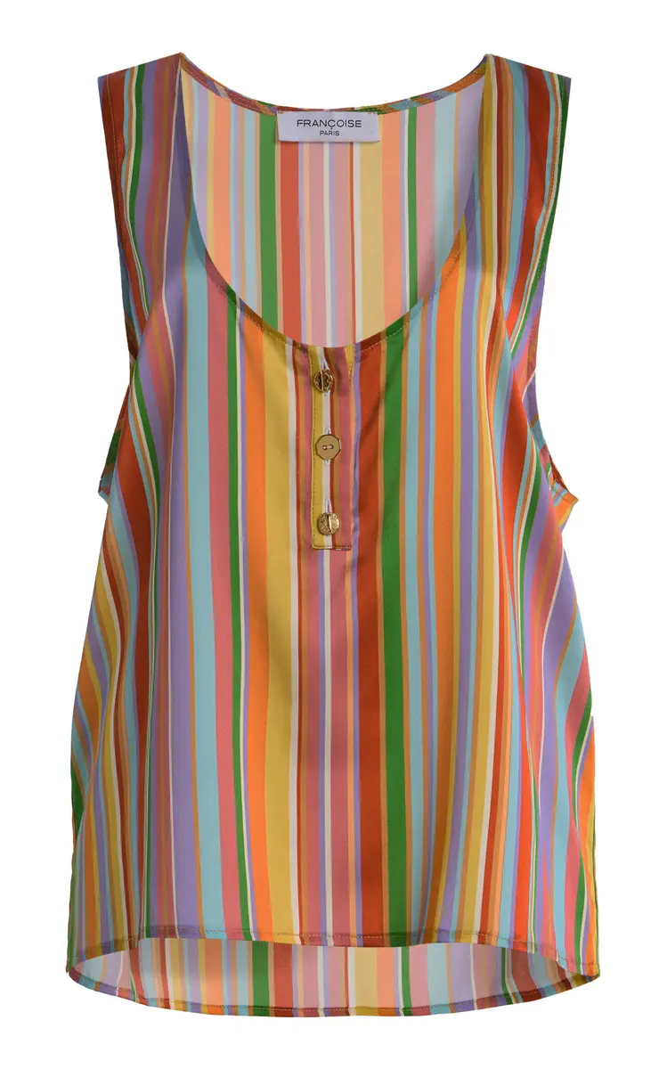 FRANÇOISE Exclusive La Isla Poppy Silk Satin Tank Top | Image 1 FRANÇOISE Exclusive La Isla Poppy Silk Satin Tank Top | Image 1