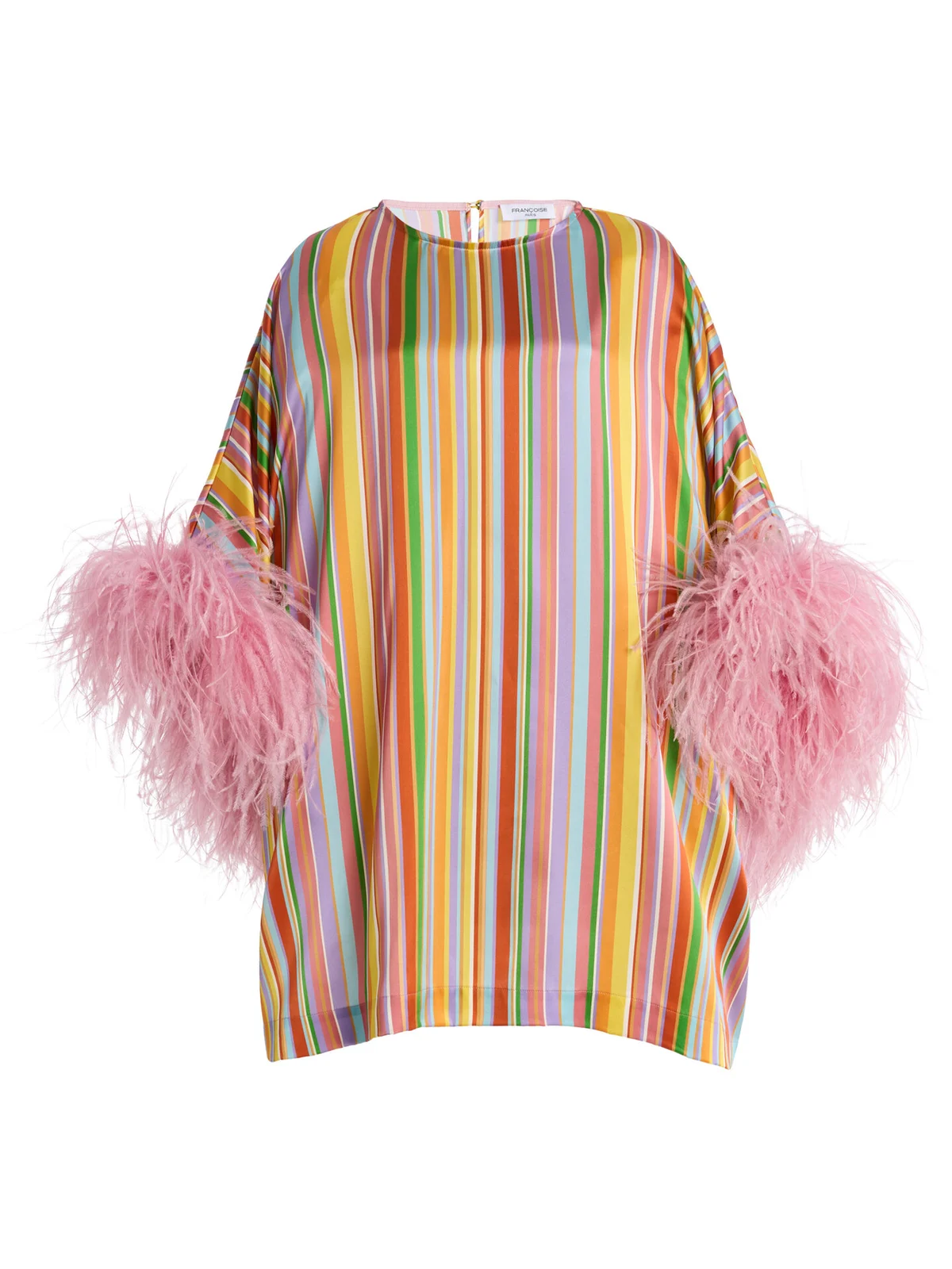 Exclusive La Isla Daisy Feather-Trimmed Silk Caftan Exclusive La Isla Daisy Feather-Trimmed Silk Caftan