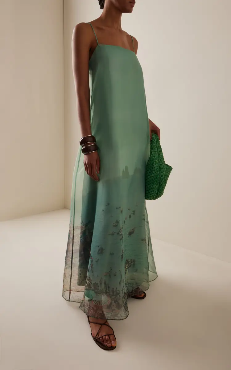 Staud Delfina Printed Organza Maxi Dress | Thumbnail 2 Staud Delfina Printed Organza Maxi Dress | Thumbnail 2