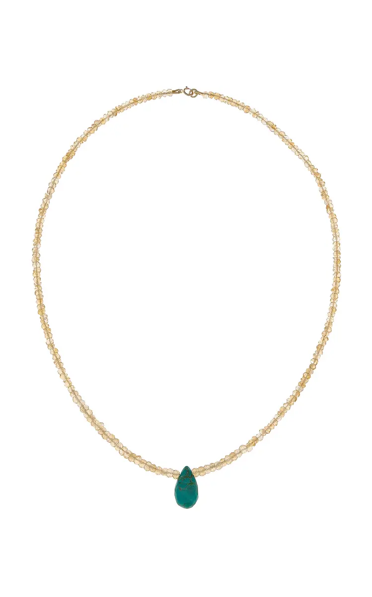 JIA JIA Raindrop 14K Yellow Gold Citrine-Turquoise Necklace | Thumbnail 4
