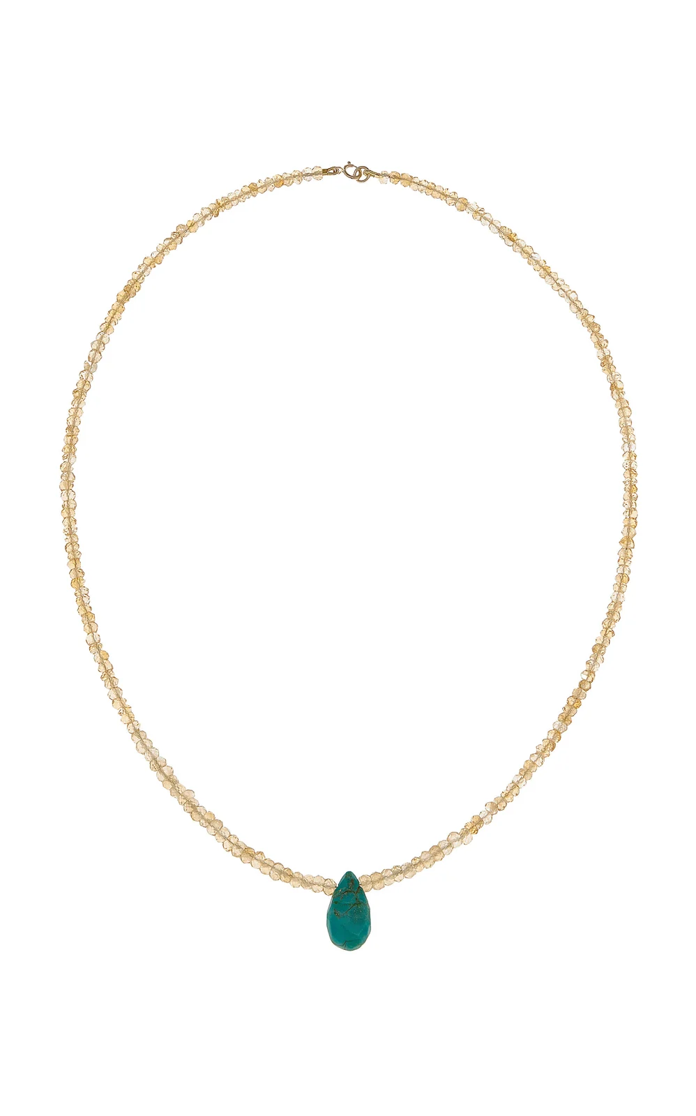 JIA JIA Raindrop 14K Yellow Gold Citrine-Turquoise Necklace