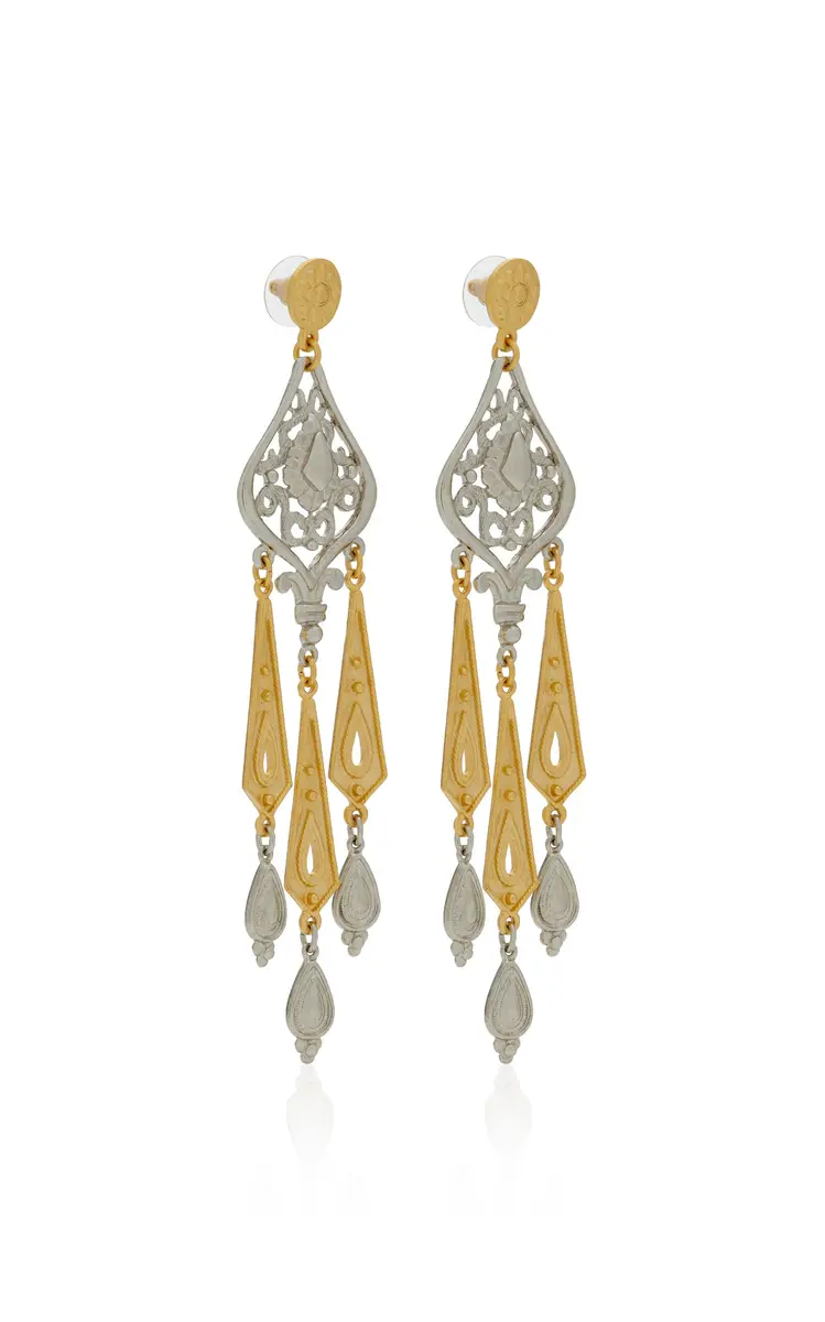 ben-amun Exclusive La Isla Two-Tone Chandelier Earings | Thumbnail 3 ben-amun Exclusive La Isla Two-Tone Chandelier Earings | Thumbnail 3