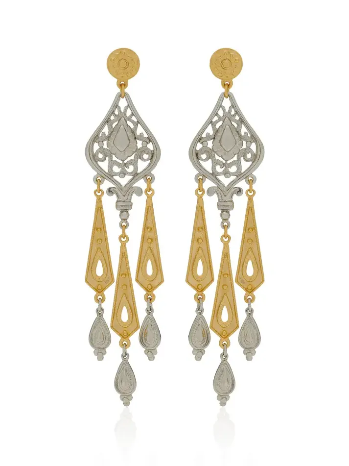 Exclusive La Isla Two-Tone Chandelier Earings