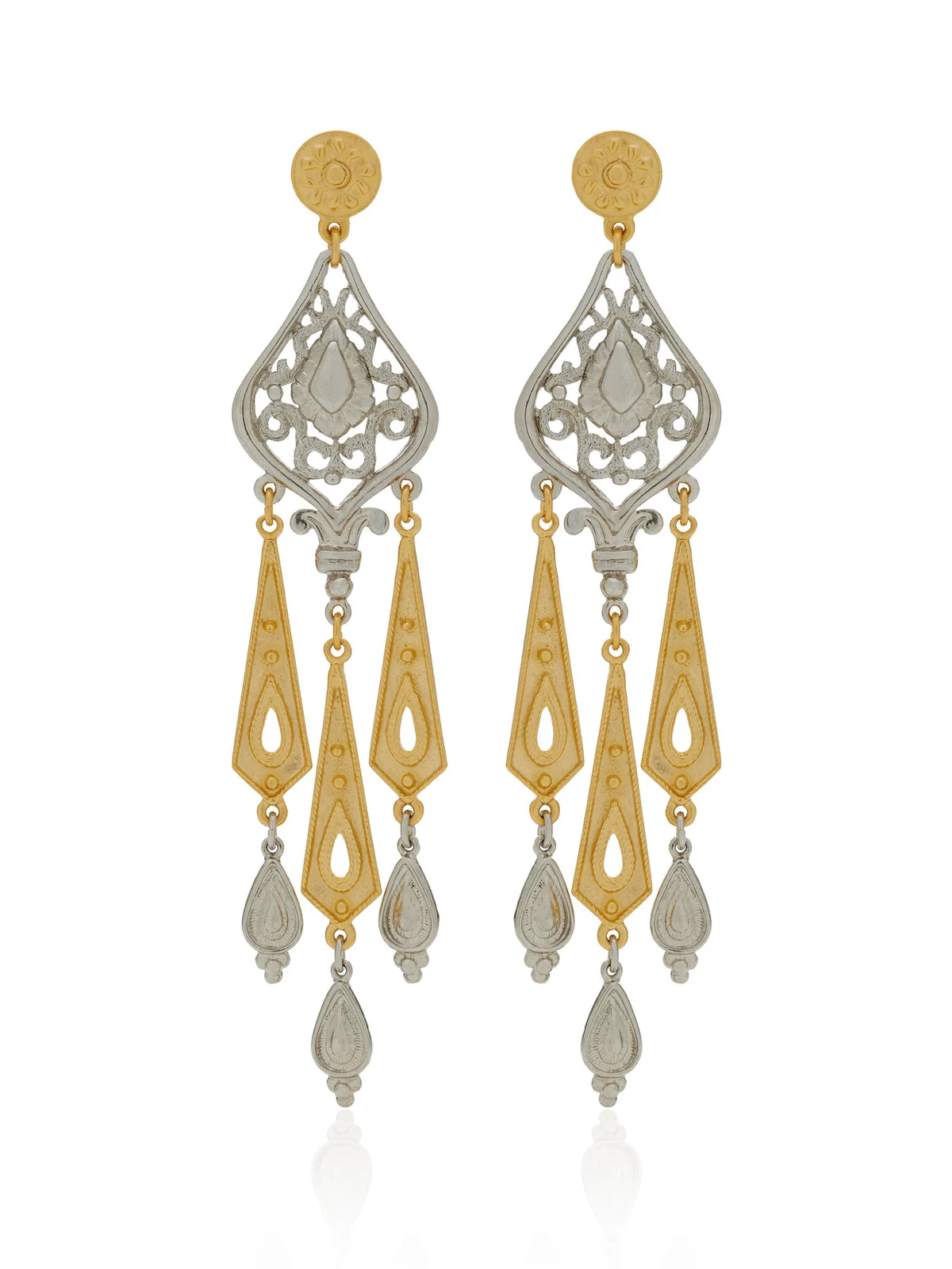 ben-amun Exclusive La Isla Two-Tone Chandelier Earings