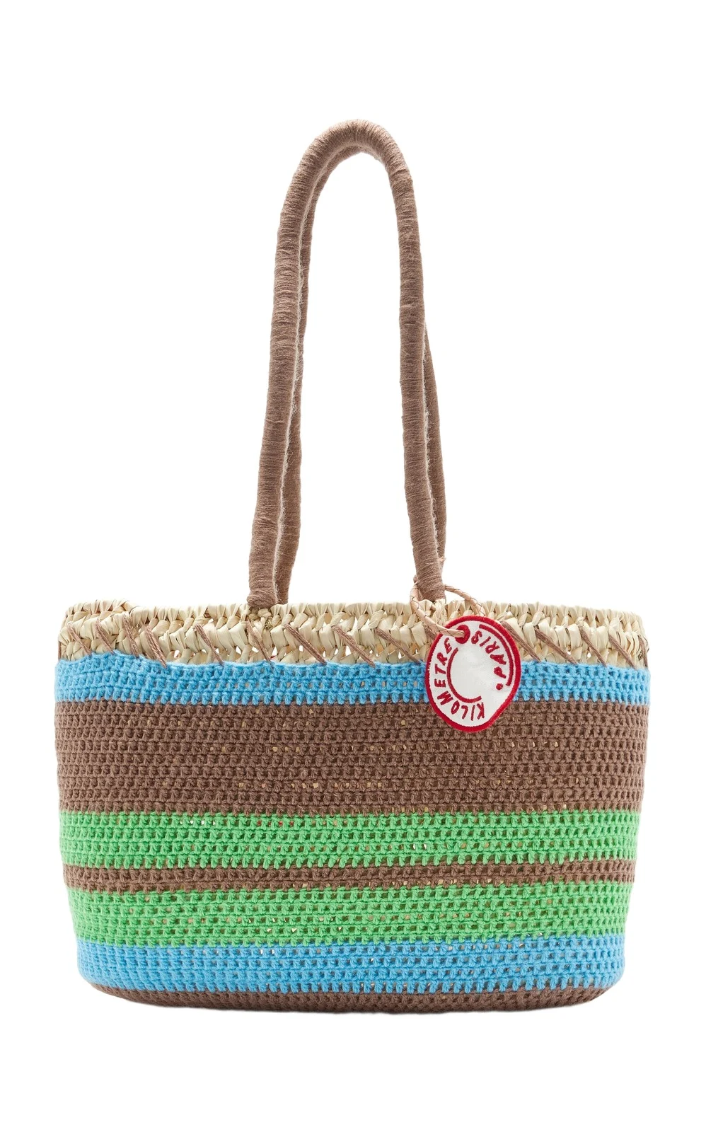 Kilometre Paris Exclusive La Isla Striped Raffia Tote Bag