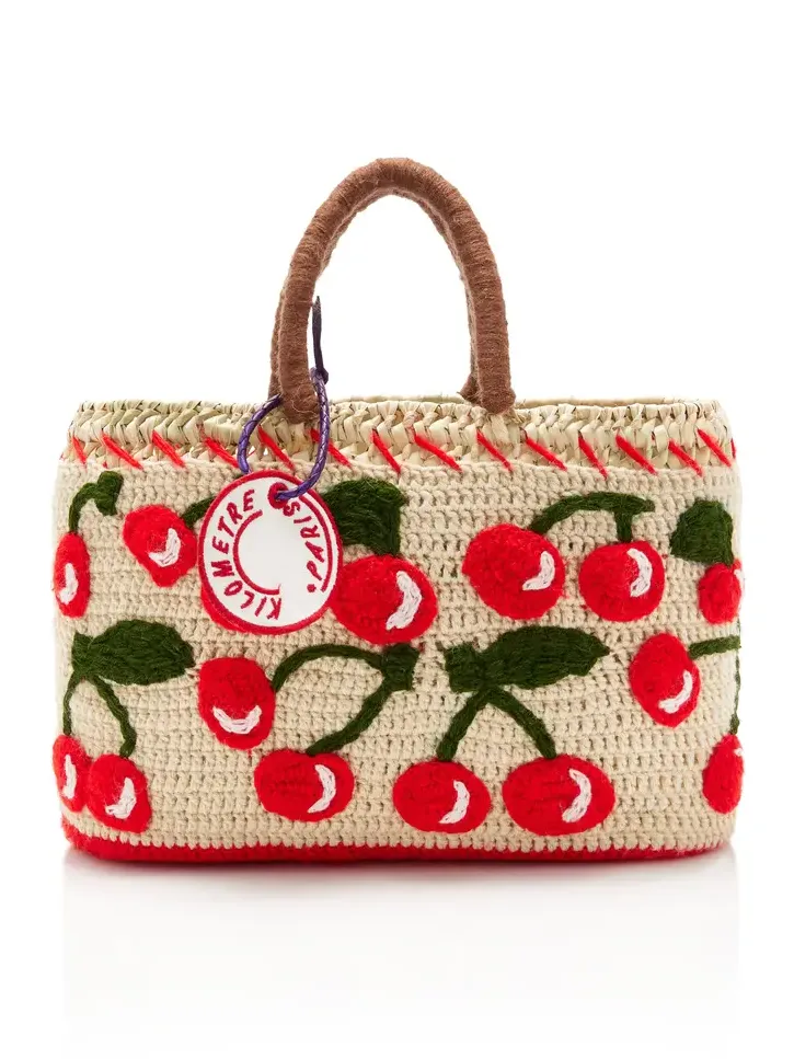 Exclusive La Isla Mon Cherry Raffia Tote Bag Exclusive La Isla Mon Cherry Raffia Tote Bag