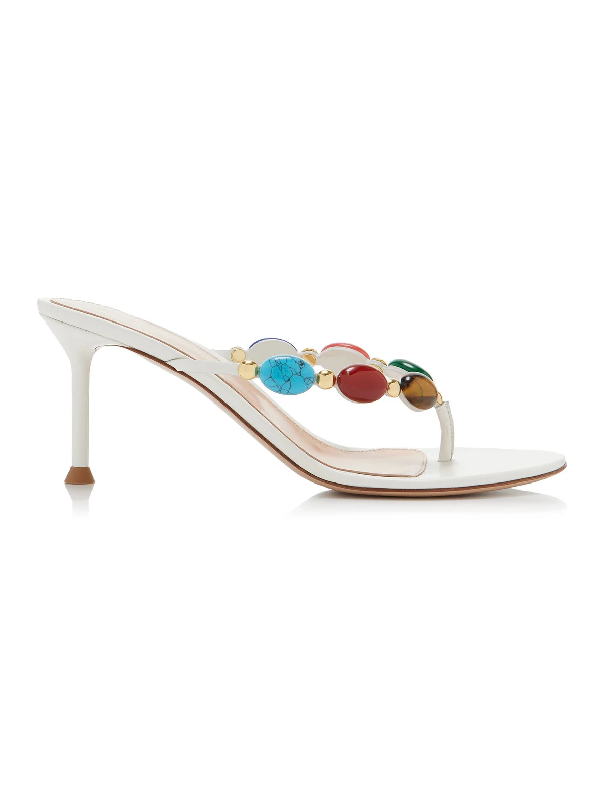 Gianvito Rossi Exclusive La Isla Shanti Stone-Embellished Leather Sandals