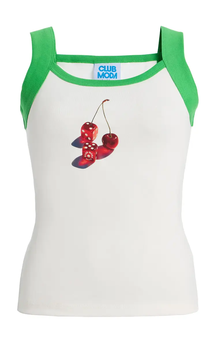 Club Moda Exclusive La Isla Cherry Dice Cotton Tank Top | Image 1 Club Moda Exclusive La Isla Cherry Dice Cotton Tank Top | Image 1