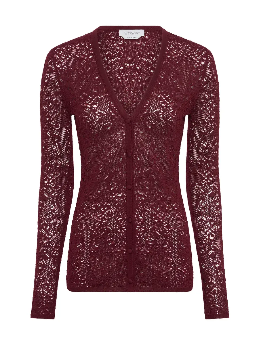 Gabriela Hearst Ultraris Merino Wool Lace Knit Cardigan | Image 1 Gabriela Hearst Ultraris Merino Wool Lace Knit Cardigan | Image 1